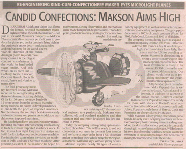 Article in The Economic Times - 23rd August 2007